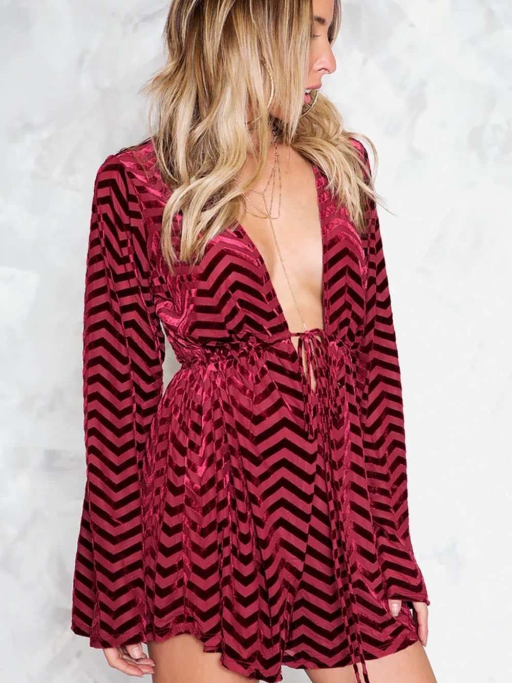 Audrey 3+1 Maroon Velvet Jumper